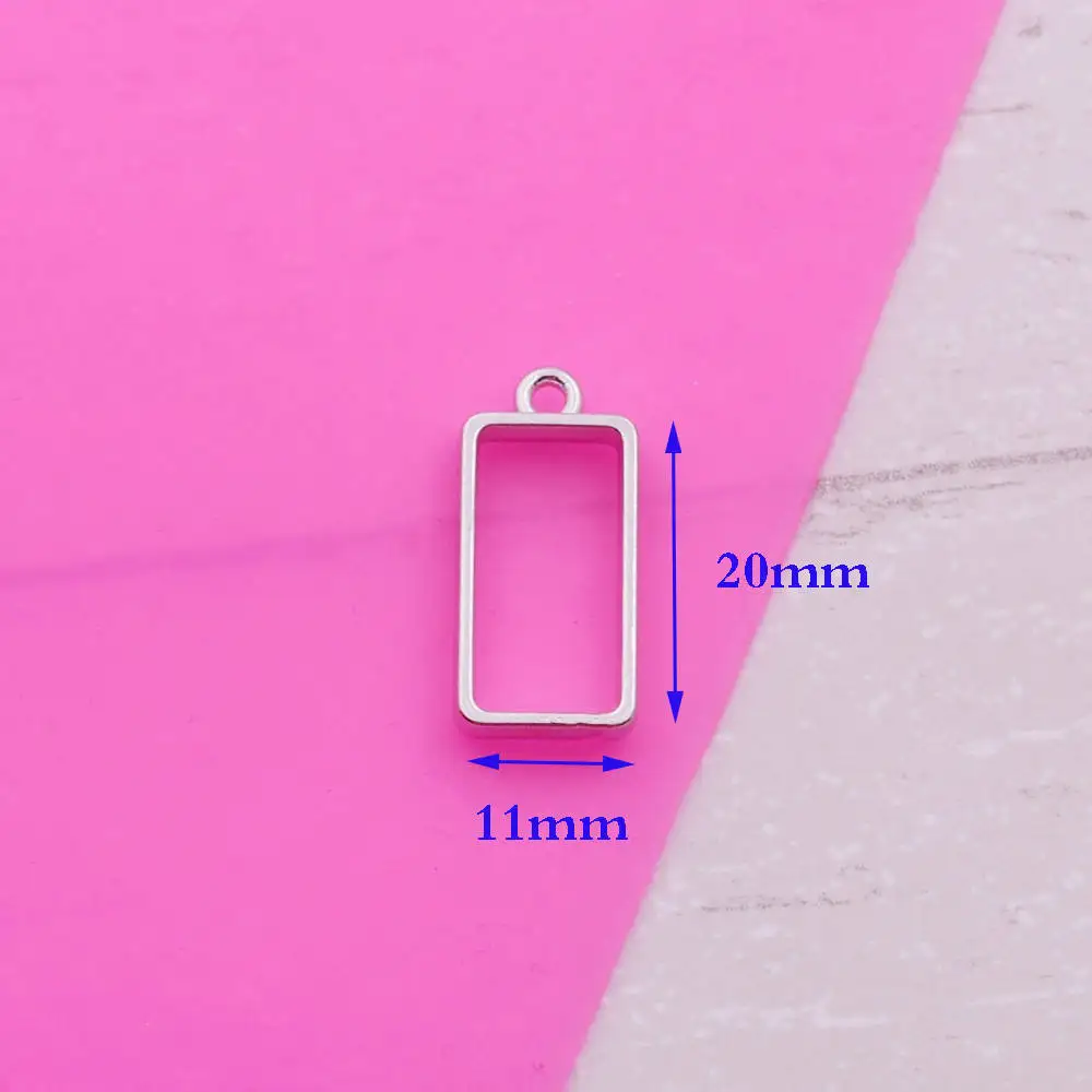 Rectangle dullsilver 5 шт. полые Пустые Подвески рамка ювелирных изделий ручной работы ремесло плавающий медальон прямоугольник треугольные кленовый лист полосы падение - Цвет: Rectangle dullsilver