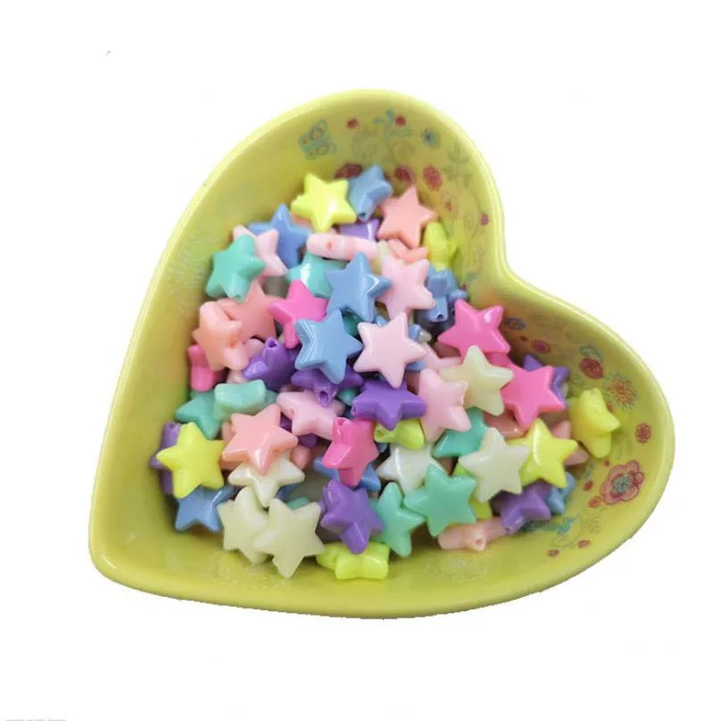 50pcs/pack Charms Beads Candy Color Star Shape Loose Spacer For Children Necklace Bracelet Jewelry Making Wholesale | Украшения и