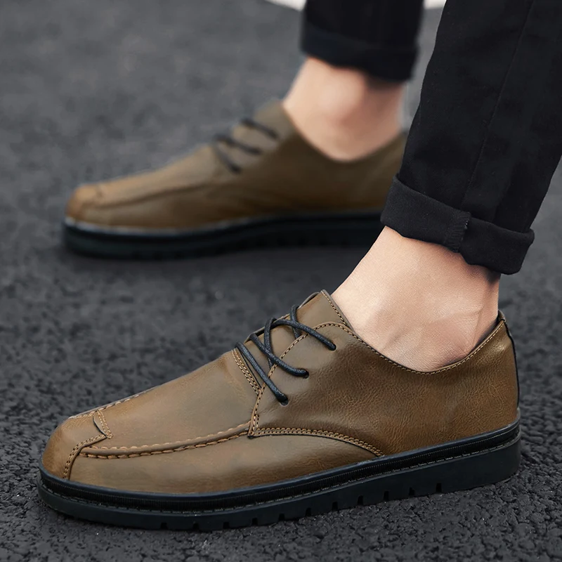 Mens Business Shoes Spring Autumn Man Casual Black Brown Walking Male Footwear Comfortable Classic For Men | Обувь