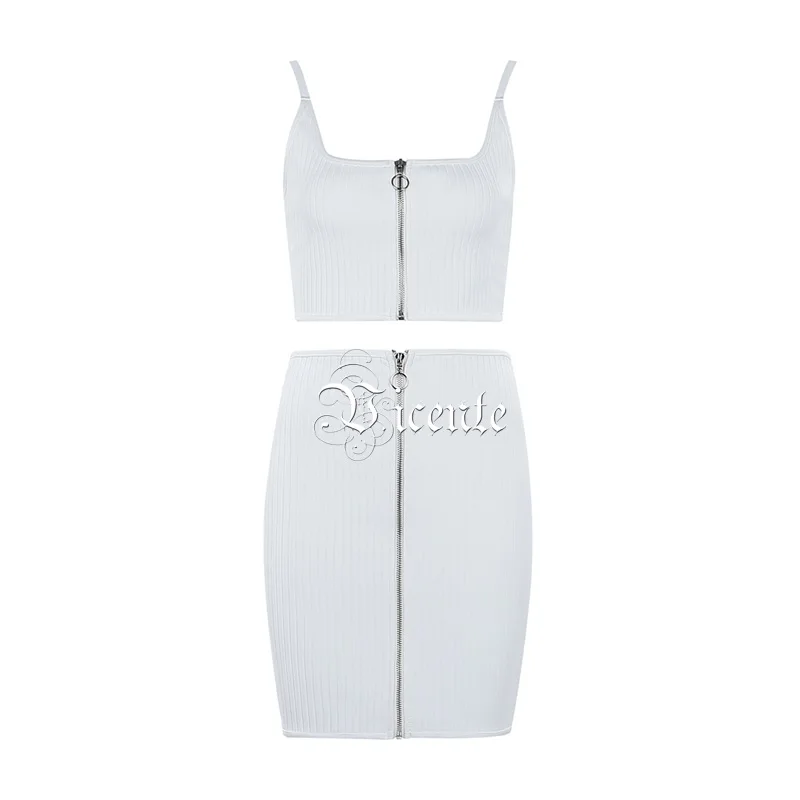 Модный комплект из двух предметов соблазнительный бандажный костюм с юбкой на