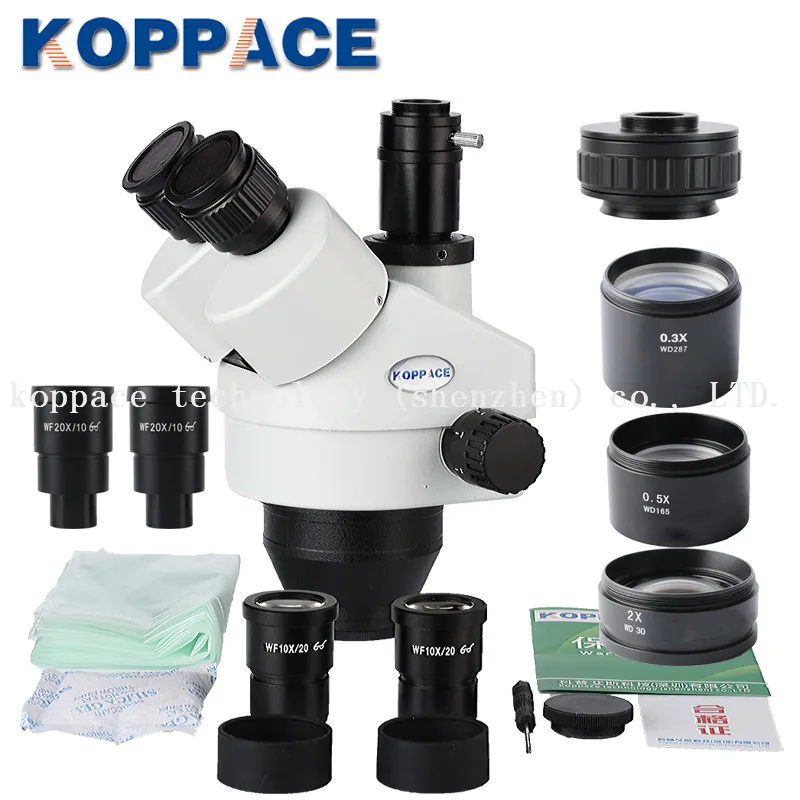 KOPPACE 2.1X-180X, 21MP Full HD 1080P 60FPS HDMI промышленный микроскоп, 0.7X-4.5X зум-объектив, Тринокулярный стереомикроскоп