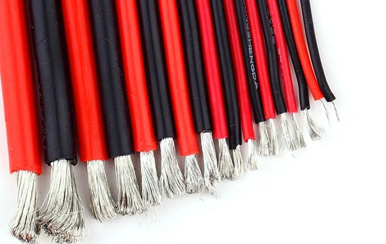 100 компл./лот 8AWG силиконовый провод кабель 0 5 м черный + красный проводник