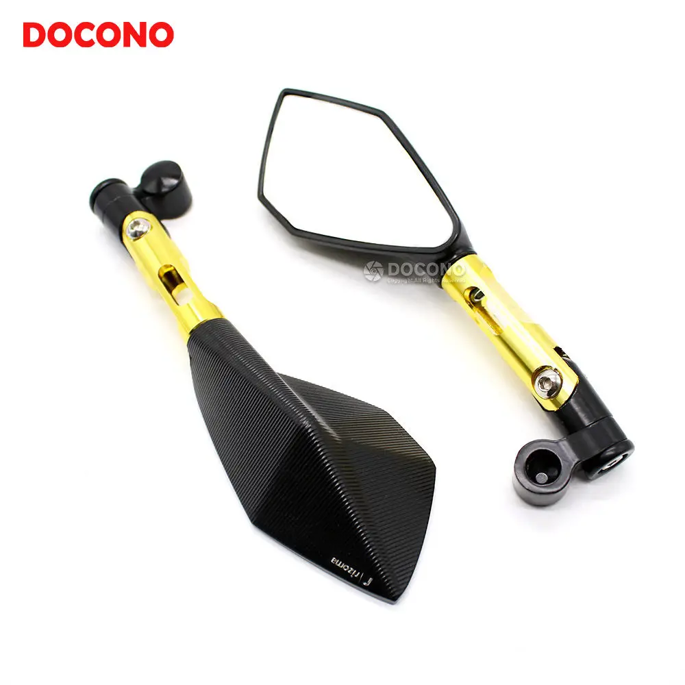 Gold (white lens) Moto rcycle зеркала moto rbike moto ЧПУ боковые зеркала заднего вида Алюминий для Honda Hornet CB919 CB1000R CB900 CB1300 Kawasaki z900 - Цвет: Gold (white lens)