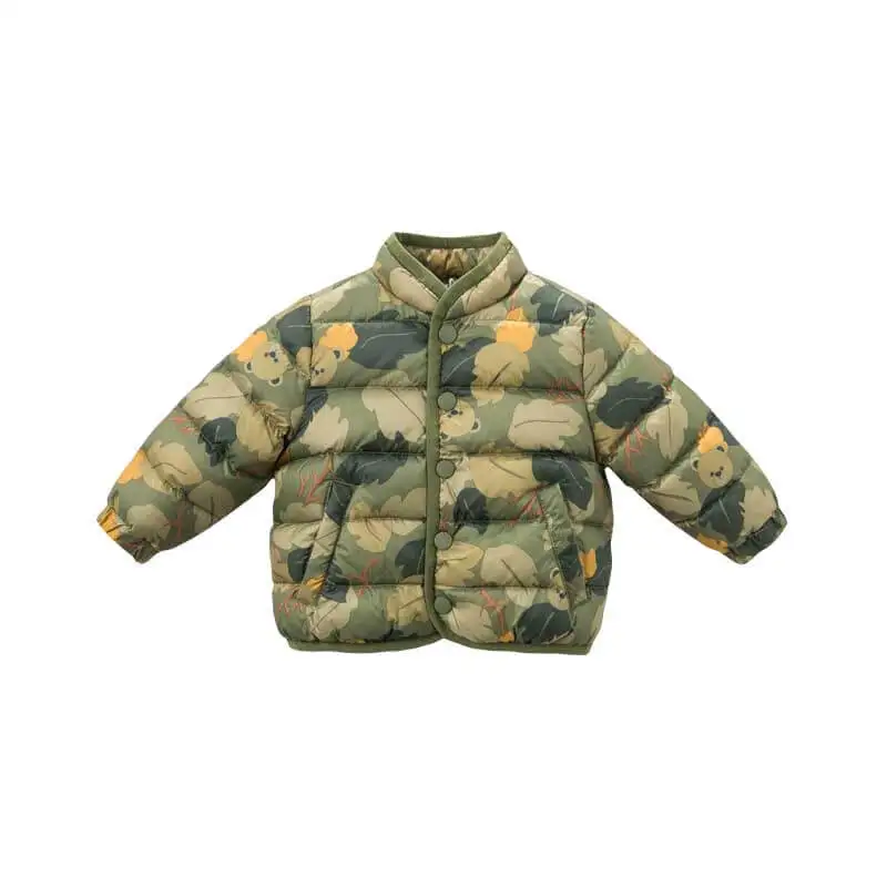 green bear DB8888 dave bella/Детский пуховик Детская верхняя одежда на 90% белом утином пуху модный пуховик унисекс с светильник - Цвет: green bear