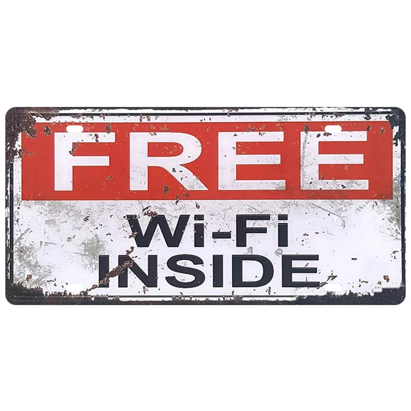 Wifi номер автомобиля металлическая Лицензия пластинчатая доска металлическая винтажная Оловянная вывеска винтажные металлические знаки бар украшение металлический плакат Pub Pin Up