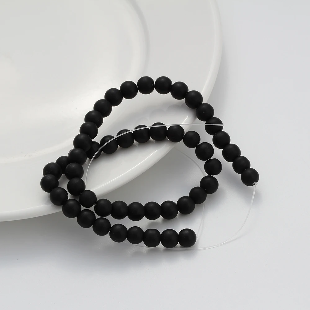 MEIBEADS гладкий черный круглый тусклый полированный матовый бисер рыхлый