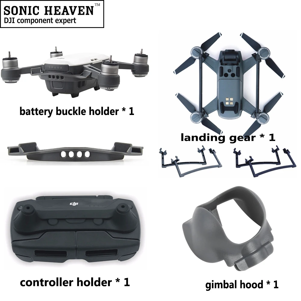 RC Drone аксессуары комплект DJI Spark аккумуляторная Скоба протектор + шасси держатель