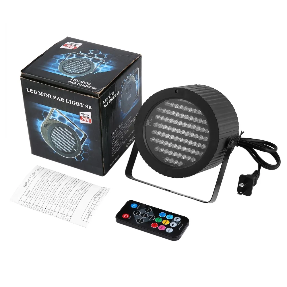 86 светодиоды этап Par огни с пульта дистанционного управления DMX512 RGB Strobe Light