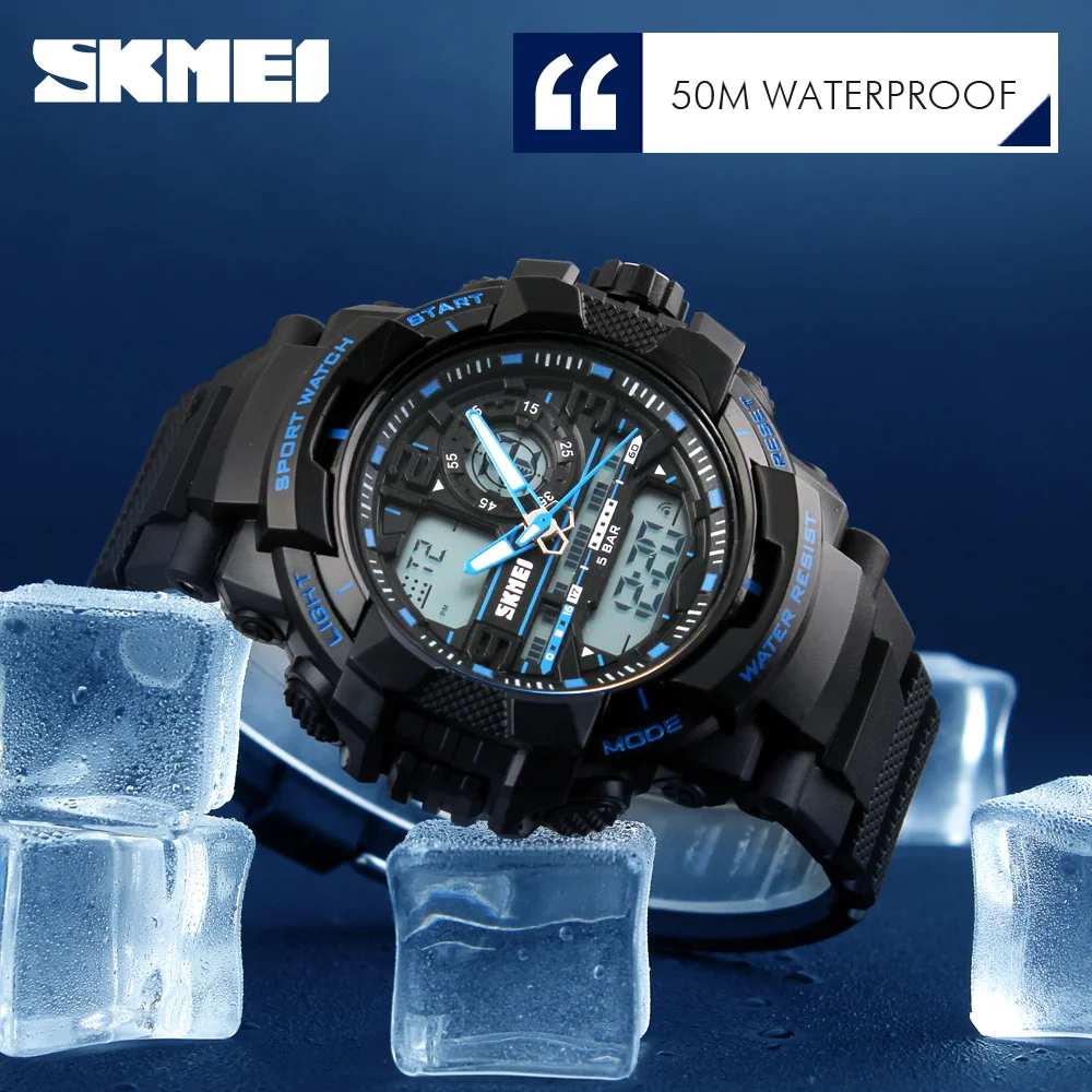 SKMEI новые спортивные часы мужские цифровые светодиодные с дисплеем