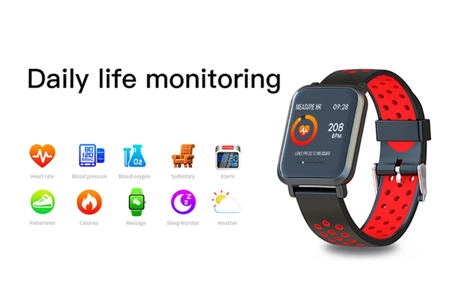 COLMI S9 2.5D экран Gorilla glass Smartwatch кровяное давление кислород поля IP68 Водонепроницаемый Смарт часы для iOS Android телефон