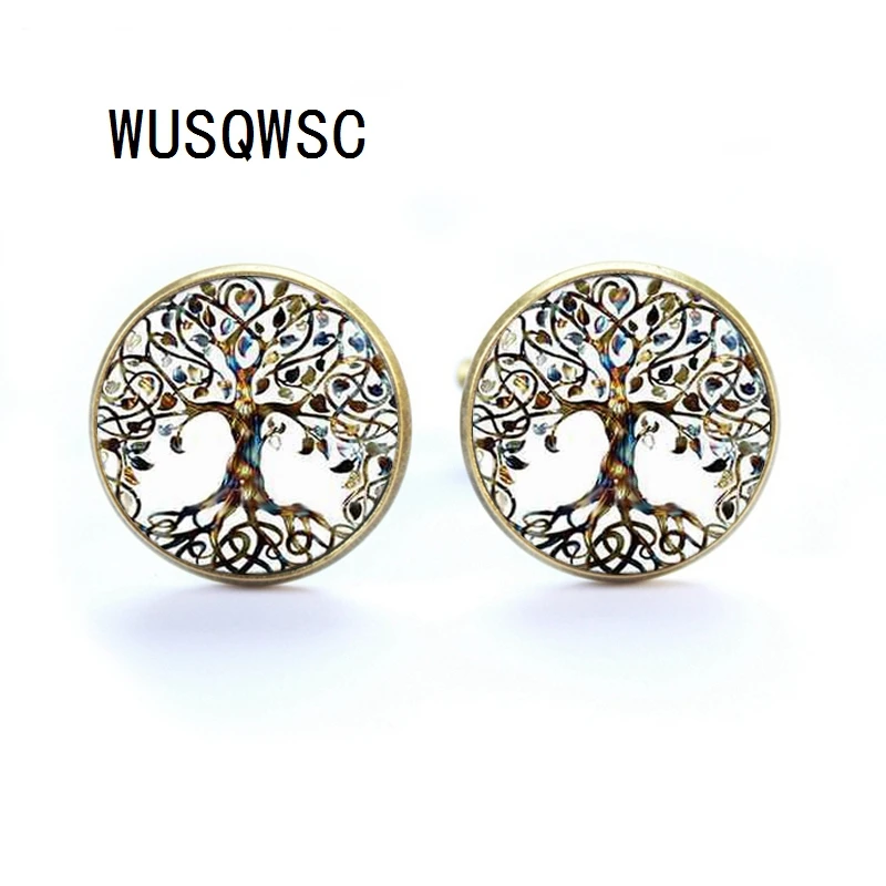 WUSQWSC Роскошные брендовые запонки с серебряным/бронзовым покрытием стекло