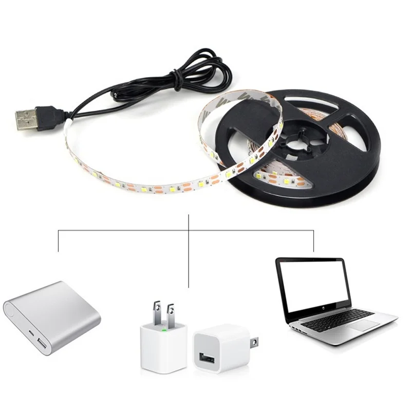 5 В USB 3AA батарея питания Светодиодная лента SMD2835 гибкий светодиодный лента 1 м 2 м 3 м 4 м 5 м настольный экран задний план Ambilight tv