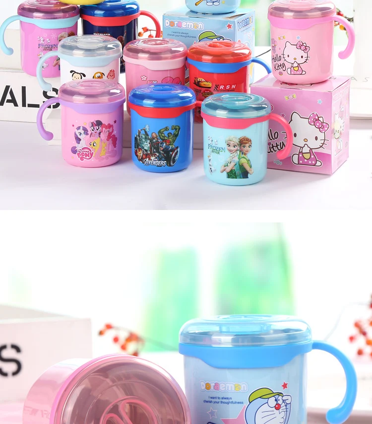 Детская чашка hello kitty 304 из нержавеющей стали стаканчики с ручкой 260 мл