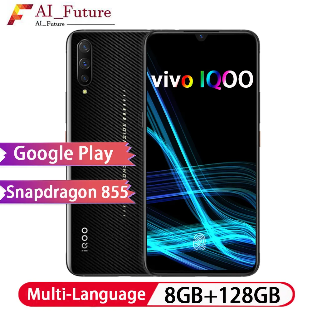 Оригинальный VIVO IQOO 8 Гб 128 ГБ NFC Смартфон Snapdragon 855 Восьмиядерный крутой 4D игровой