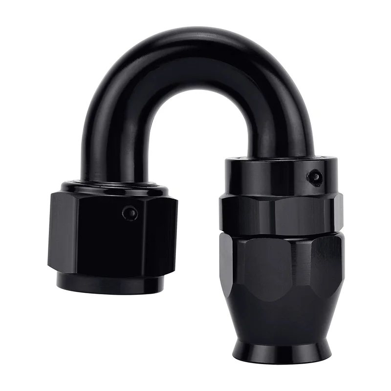 180 Degree SPEEDWOW алюминиевый AN10 поворотный PTFE шланг концевой фитинг черный прямой 45 90 180 градусов для масла топливной линии - Цвет: 180 Degree