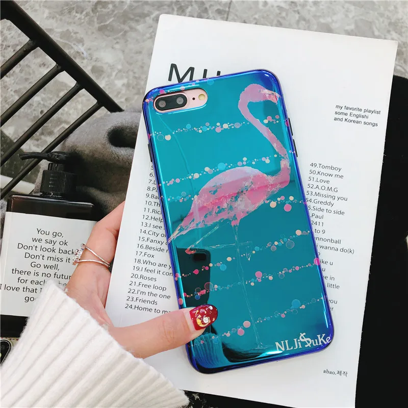 Gaboom Глянцевая Blu-Ray IMD чехол для телефона iphone х 6 S 7 8 плюс красивый Фламинго