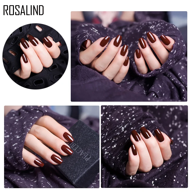 Гель-лак для ногтей ROSALIND 1S 10 мл УФ-и LED кофейно-коричневый цвет серия лаки | Красота