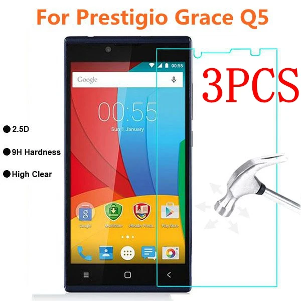 Закаленное стекло для Prestigio Grace Q5 3 шт. защита экрана Защитная пленка 5506 PSP5506 DUO |