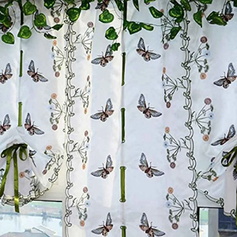 Красочные Маленькие бабочки печатных марлевые экраны прозрачные тюлевые шторы