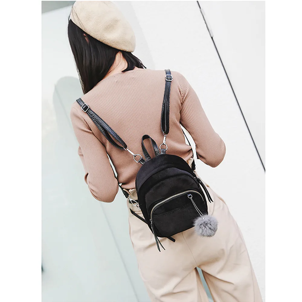 Женский бархатный мини рюкзак для девочек маленькая модная дорожная школьная