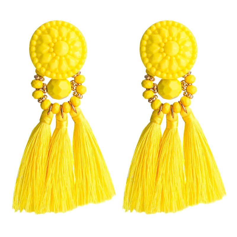 Плетеные серьги из смолы с кисточками для женщин акриловые висячие boucles d'oreilles