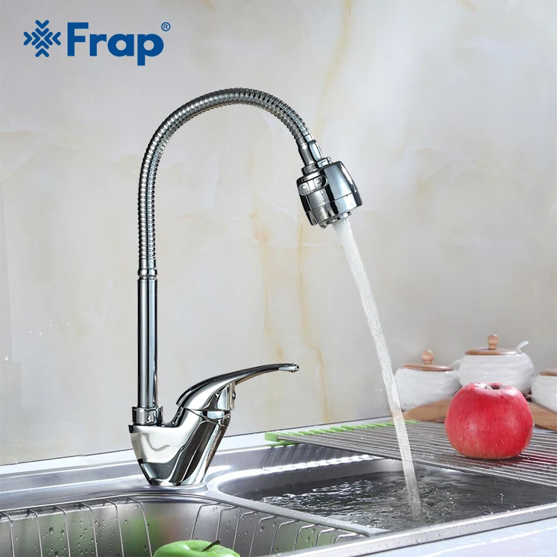 

Frap Stainless Steel Kitchen Faucets Hot Cold Water Mixers Kitchen Sink Water Taps 360 Degree Rotatable Tapware F4303
