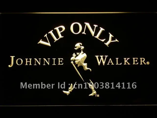 438 VIP только Johnnie Walker светодиодные неоновые световые вывески для виски с