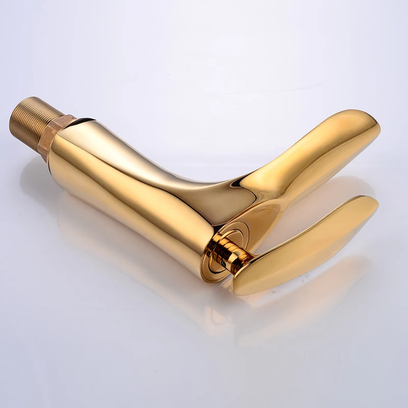 Смеситель для раковины модные Ванная комната Золотой смеситель кран латунный