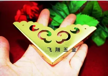 Латунный 8 см боковой угол деревянного украшения искусственного света защищает