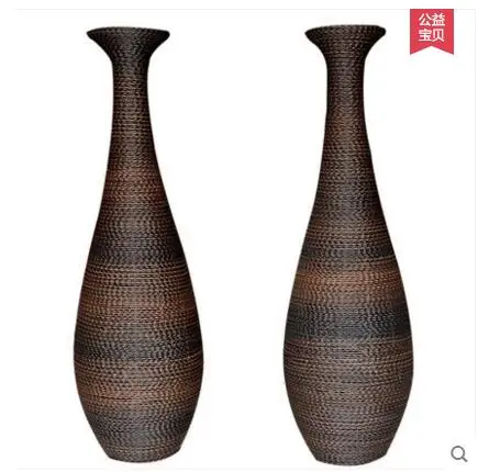Bamboo состоит из большой ваза, В Европейский стиль украшения дома интерьер гостиной ручной вязки цветок баррель
