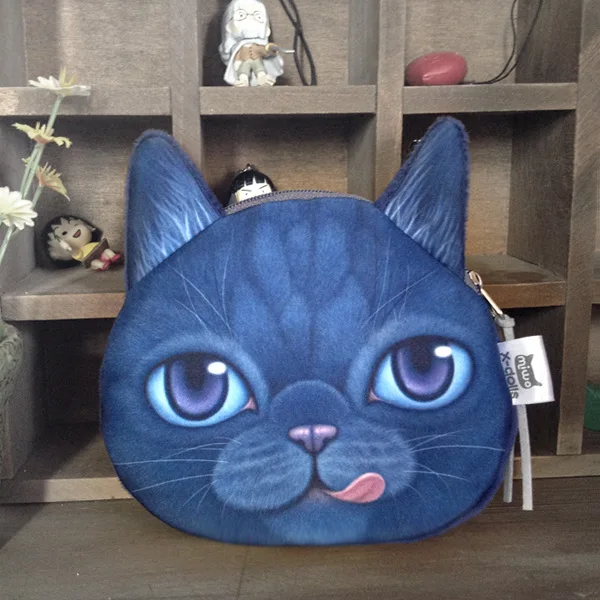 Новая мода хит продаж 3D мультяшный милый маленький кошелек с головой кота