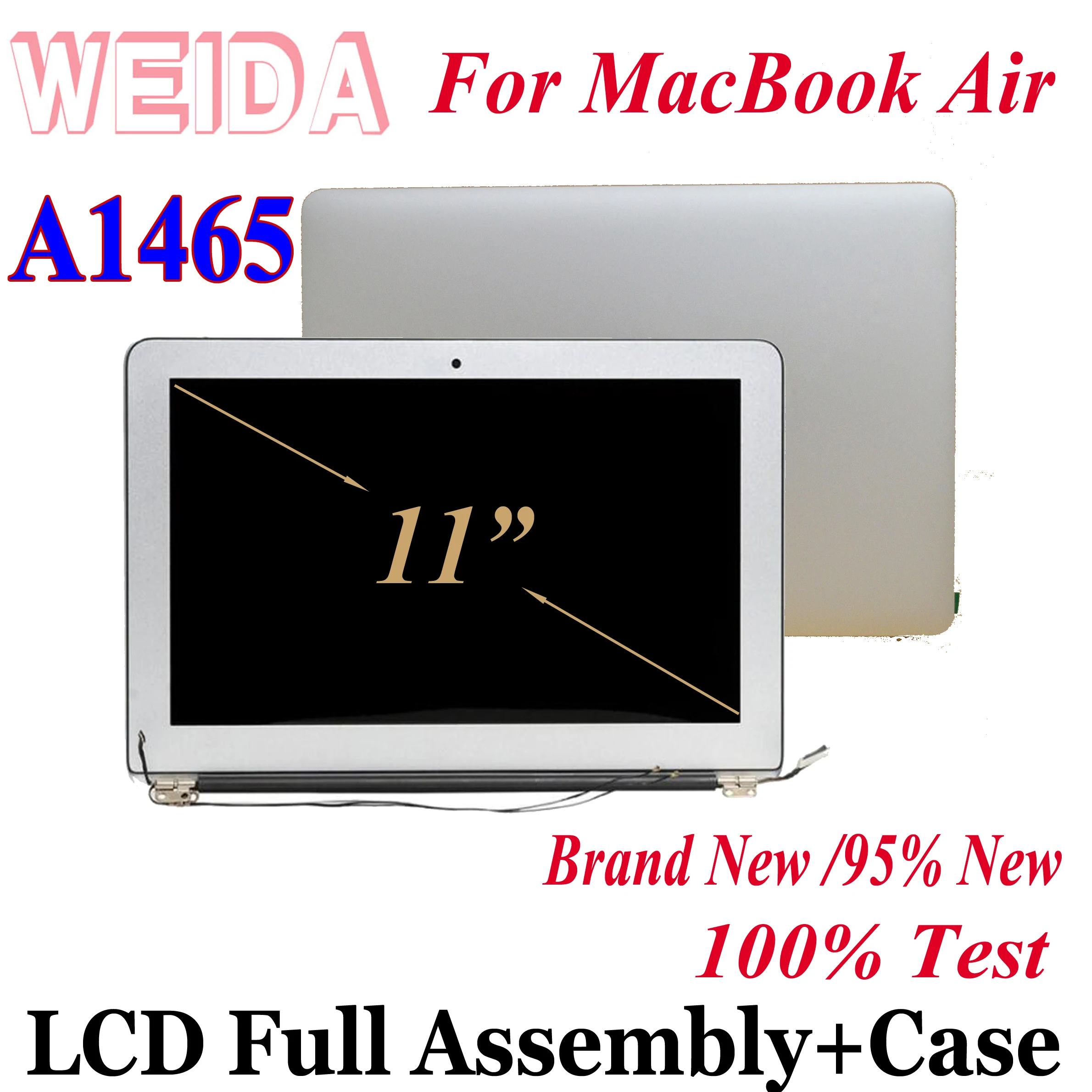 Новый ЖК-дисплей WEIDA 95% 11 6 дюйма для MacBook Air A1465 дисплей сенсорный экран полная