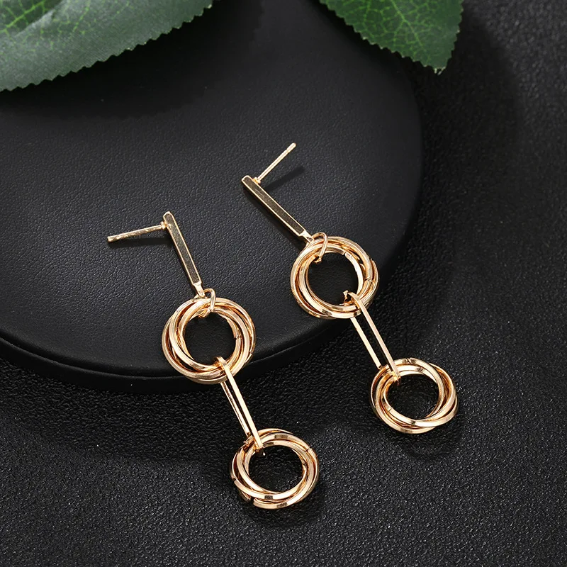 Женские серьги-подвески в Корейском стиле золотистые длинные серьги с