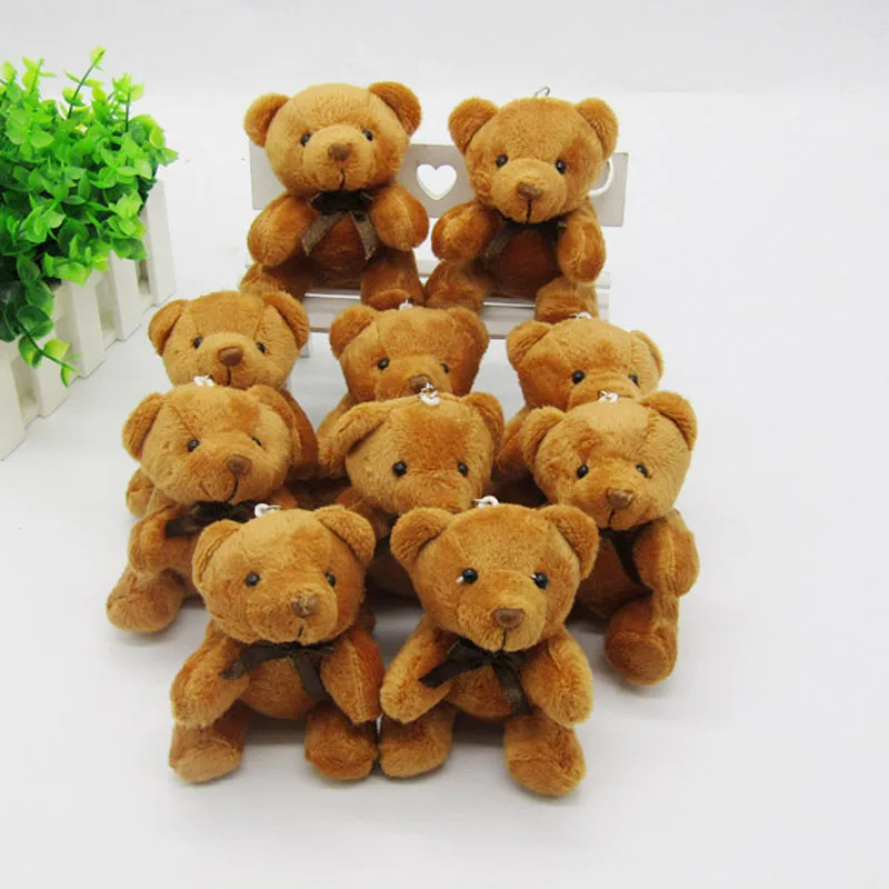 10 шт./лот мини плюшевый мишка плюшевые игрушки 9 см маленький медведь мягкие