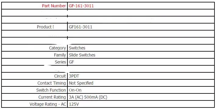 1 шт. Панелей 3PDT 3A 125V ON/на 2 Позиции 3A(аc) 500mA(постоянного тока) скользящий переключатель 9 припоя ползунковый Переключатель GF-161-3011