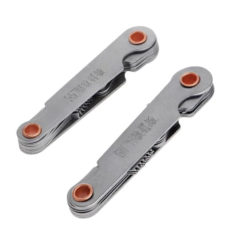 2 Pcs Stainless Steel Metric Screw Pitch 60+55 Degree Thread Measuring Gauge L15 | Инструменты