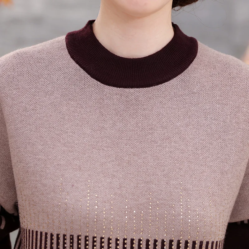 Для женщин кашемир Свитеры для Пуловеры 2017 осень-зима полосатый Винтаж Леди