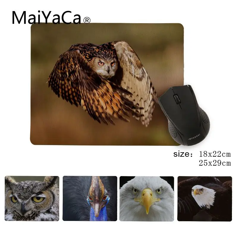 

Красивый коврик для мыши MaiYaCa из кожи птицы, совы, размер F25 x 29 см, 18x22 см, резиновые коврики для мыши