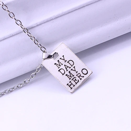 Новый Творческий Подарок Семья Любовь Мой Папа My Hero Письмо Цвет Серебряный Кулон