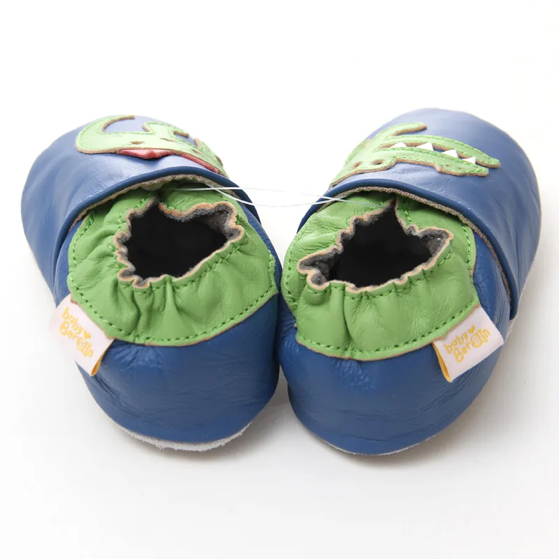 Кожаные детские ботинки крокодиловые мокасины с животными для малышей обувь