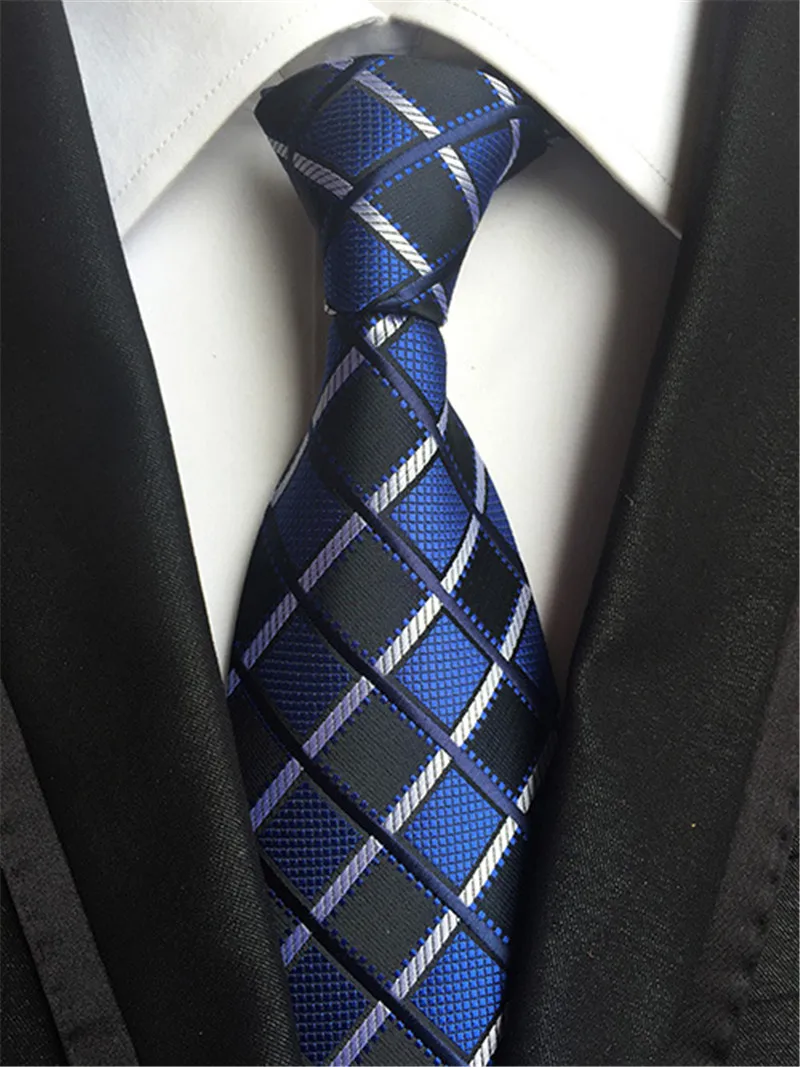 SCST Brand 2017 New Gravata Blue Plaid Silk Ties For Men Tie Slim Mens Wedding Neckties Men's Necktie Corbatas White Gift A028 |