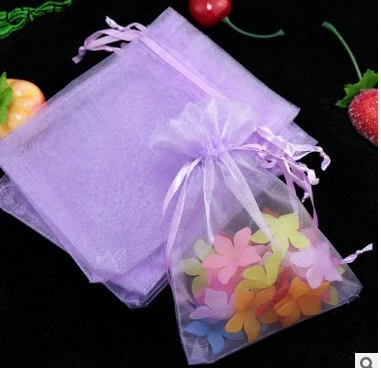 Epackfree 100 шт 9*7 9*12 10*13 10*15 Organza органза ювелирные сумки Embalagem Para Presente Рождественские Свадебные подарочные сумки - Цвет: HongXueQing