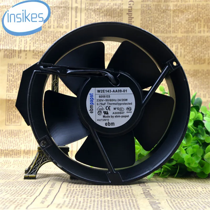 W2E143 AA09 01 Вентилятор охлаждения с двойным шариковым подшипником AC 230V 24 W/26 W 3300RPM