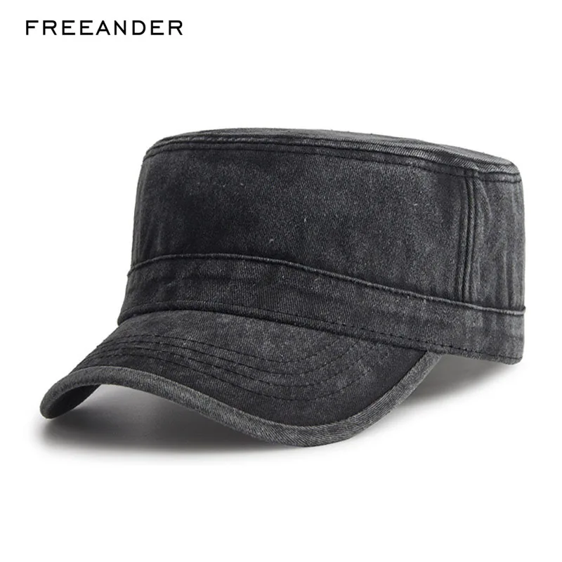 Freeander однотонные плотные потертые джинсовые хлопковые шапки с плоским верхом