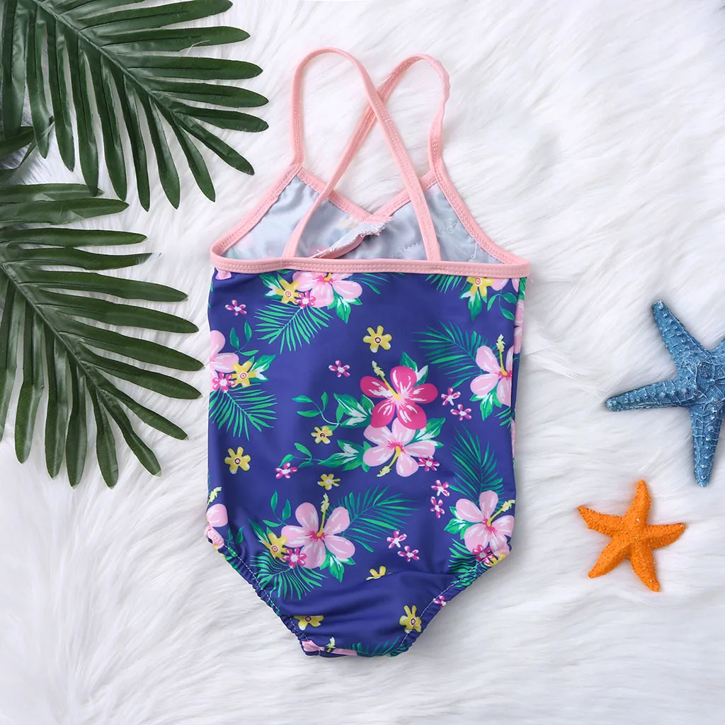 Детский купальник летняя детская одежда для маленьких девочек с цветочным
