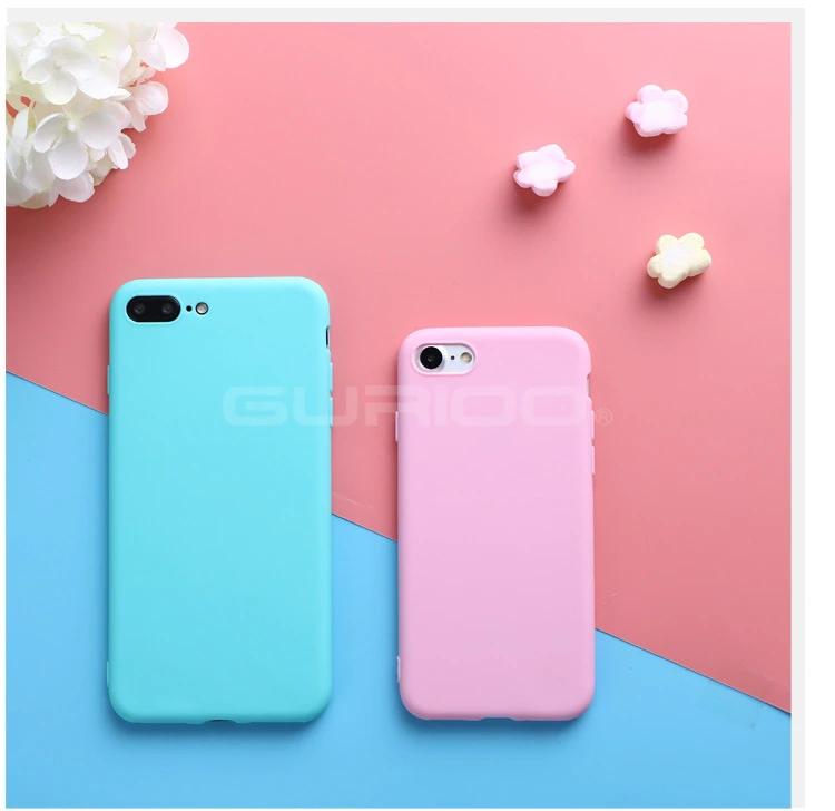 GURIOO Телефон чехол для iPhone 7 6 6s 8 Plus 5 5S SE X сплошной цвет Ультратонкий Мягкий