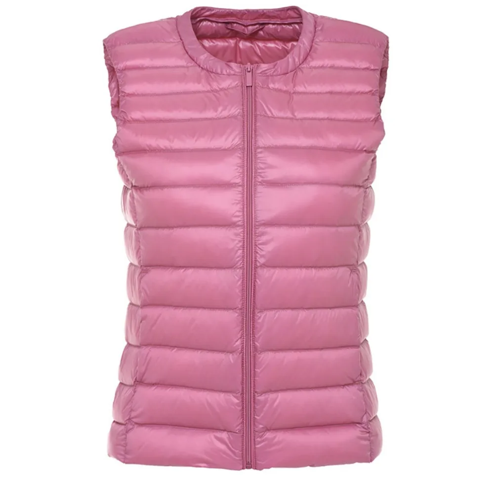 Женский жилет на утином пуху ультралегкий без рукавов осень и зиму|Жилеты