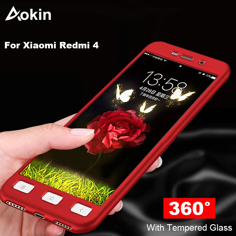 Чехол Aokin для Xiaomi Redmi 4 Pro 360 чехол телефона полная защита матовая жесткая задняя