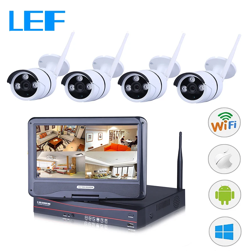 LEF 4CH NVR цифровой видеогеристратор обособленный для Наборы WI-FI видеонаблюдения DVR