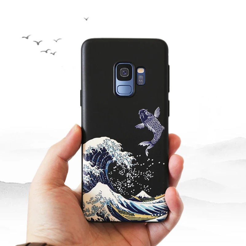 Для samsung Galaxy Note 9 чехол 6,4 ''3D рельефный матовый мягкий чехол для задней панели Официальный чехол для Galaxy Note9 Fundas Caphina Shell